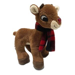 Dan Dee Rudolph the Red Nose Reindeer Stuffed Plush 8 Inch Tall X 7 Inch Long